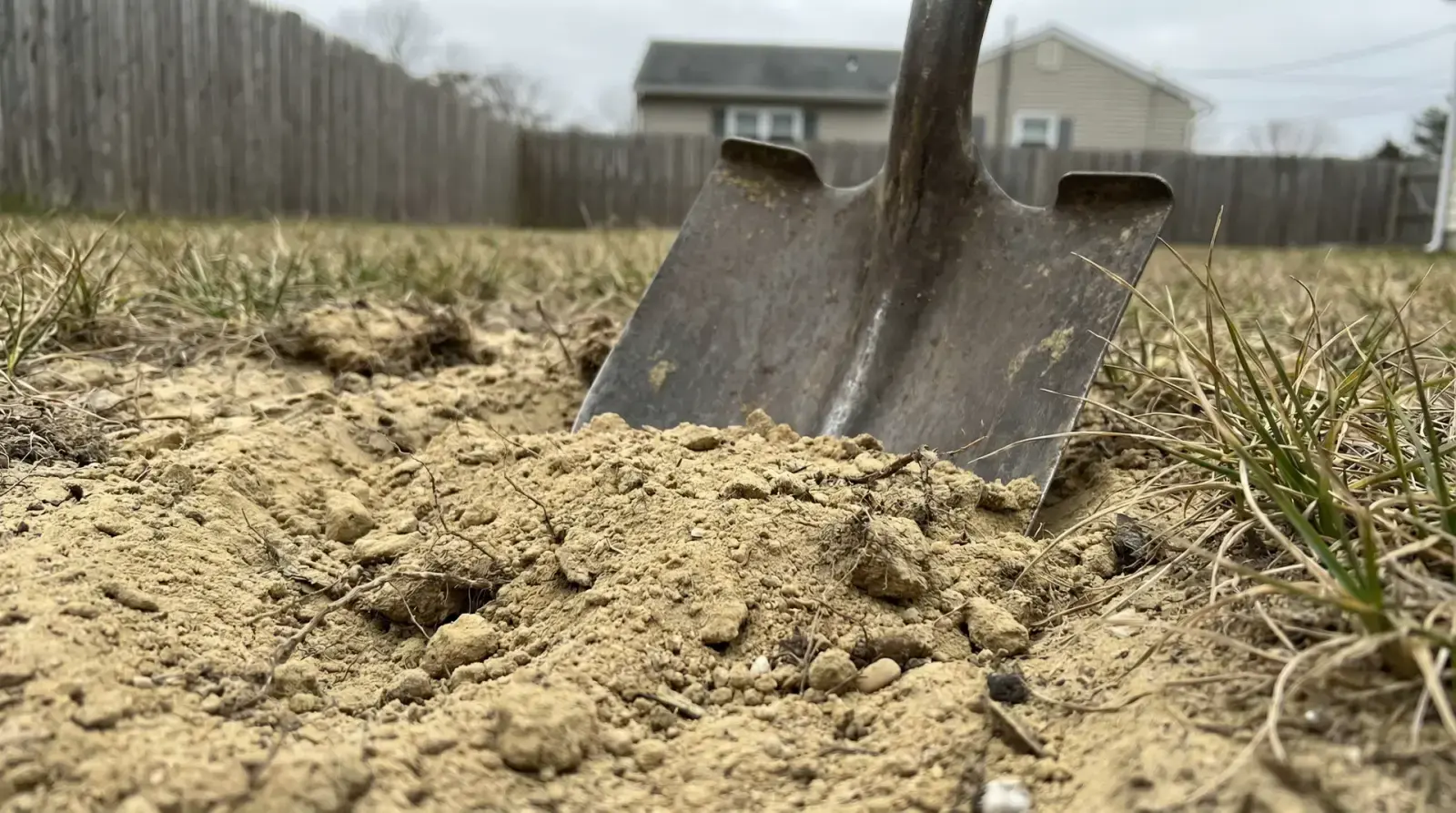 Tall fescue sod installed over amended clay soil in inland Monmouth County